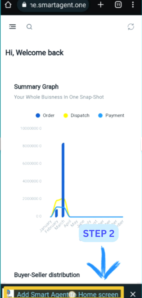 Smart Agent Webpage with the pop-up of Add to Home Screen